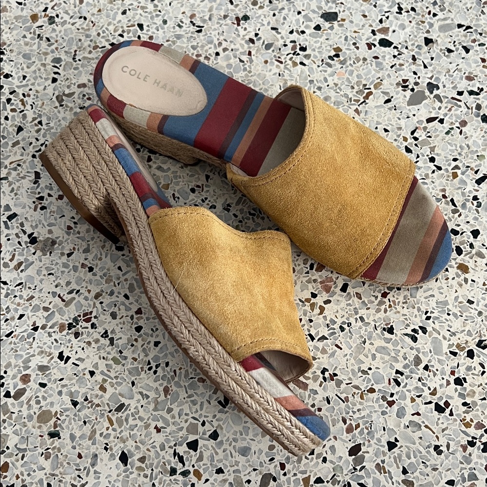 Cole Haan womens Giselle Mid Espadrille Sandal Spruce Yellow